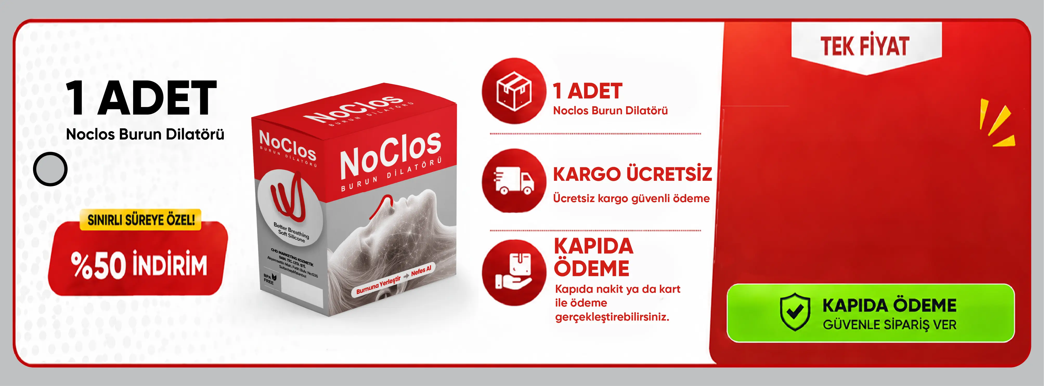 noClos - Resmi Satış Sitesi 1'li Paket